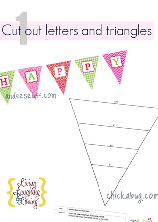cut out letters and triangles