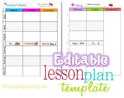 Editable Free Lesson Plan Template