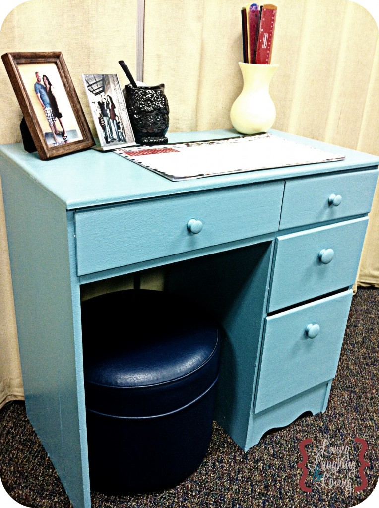 thrifted desk before and after without sanding