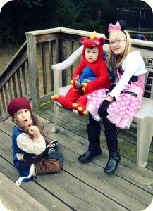 three kids halloween