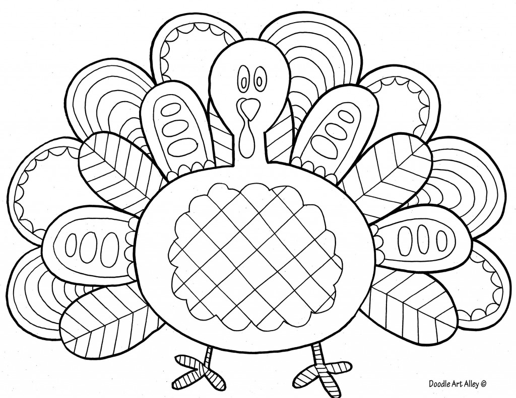 turkey doodle coloring page