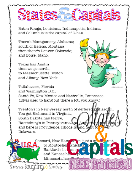 States & Capitals Song